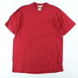 VINTAGE y2k Single Stitch T-Shirt XL Blank Red Fruit Of The Loom Made in USA